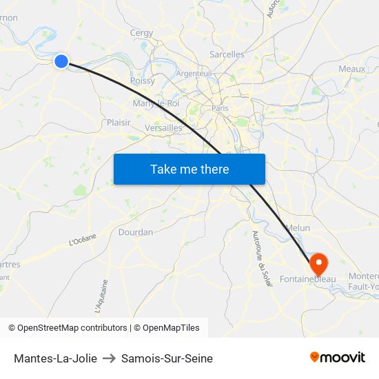 Mantes-La-Jolie to Samois-Sur-Seine map