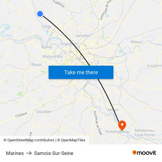 Marines to Samois-Sur-Seine map