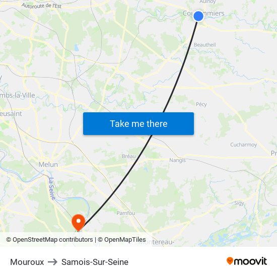 Mouroux to Samois-Sur-Seine map
