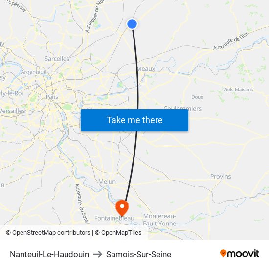 Nanteuil-Le-Haudouin to Samois-Sur-Seine map