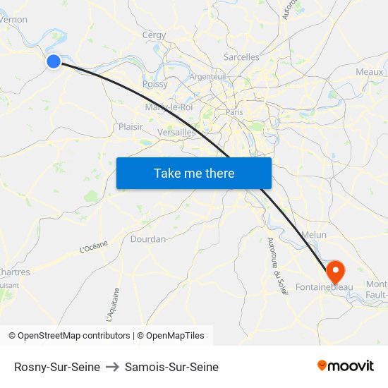 Rosny-Sur-Seine to Samois-Sur-Seine map