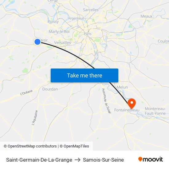 Saint-Germain-De-La-Grange to Samois-Sur-Seine map