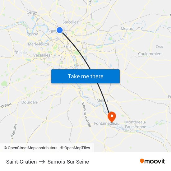 Saint-Gratien to Samois-Sur-Seine map