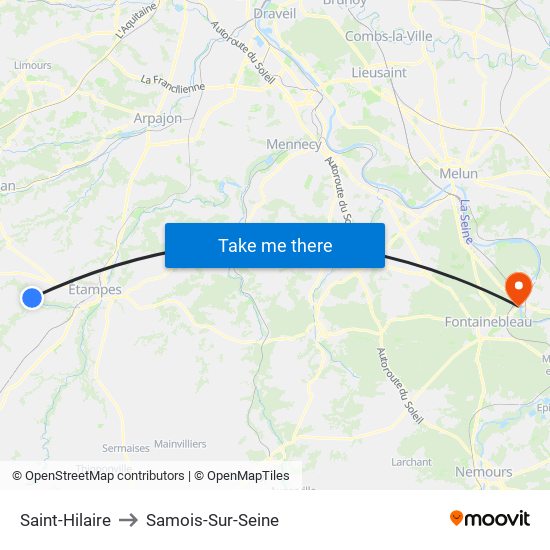 Saint-Hilaire to Samois-Sur-Seine map