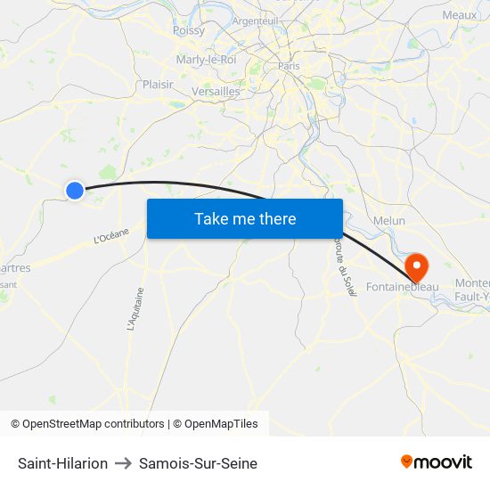 Saint-Hilarion to Samois-Sur-Seine map