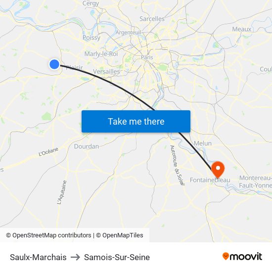 Saulx-Marchais to Samois-Sur-Seine map