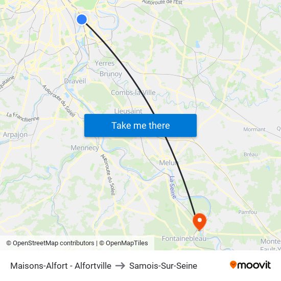 Maisons-Alfort - Alfortville to Samois-Sur-Seine map