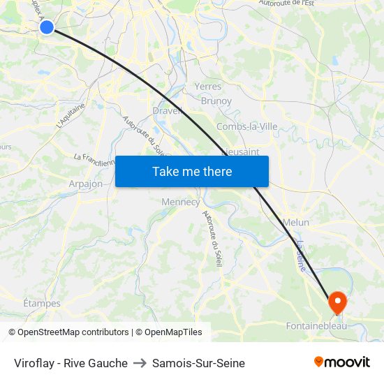 Viroflay - Rive Gauche to Samois-Sur-Seine map