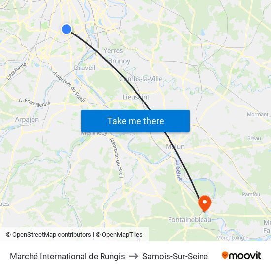 Marché International de Rungis to Samois-Sur-Seine map