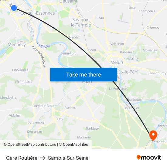 Gare Routière to Samois-Sur-Seine map