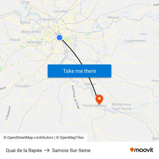 Quai de la Rapée to Samois-Sur-Seine map