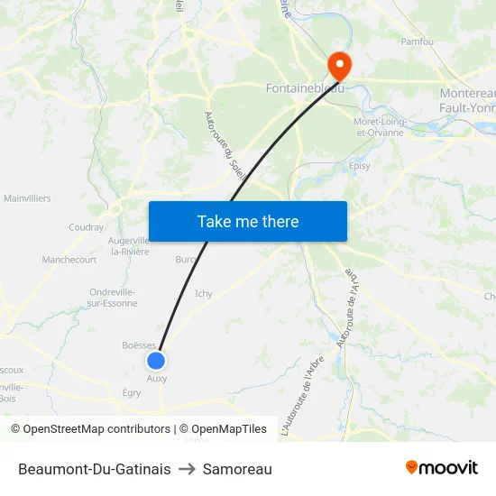 Beaumont-Du-Gatinais to Samoreau map