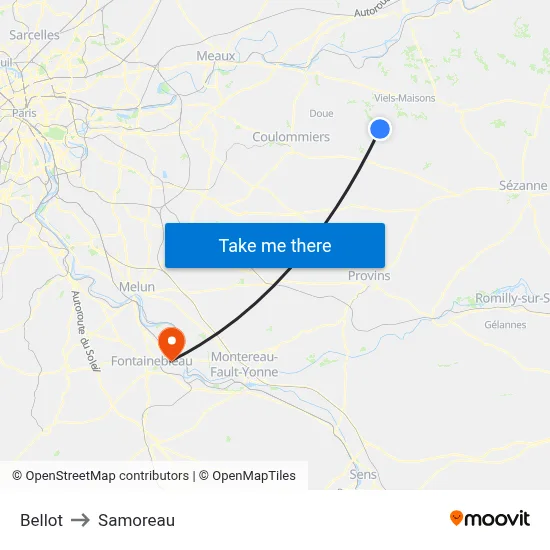 Bellot to Samoreau map