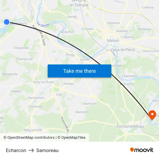 Echarcon to Samoreau map