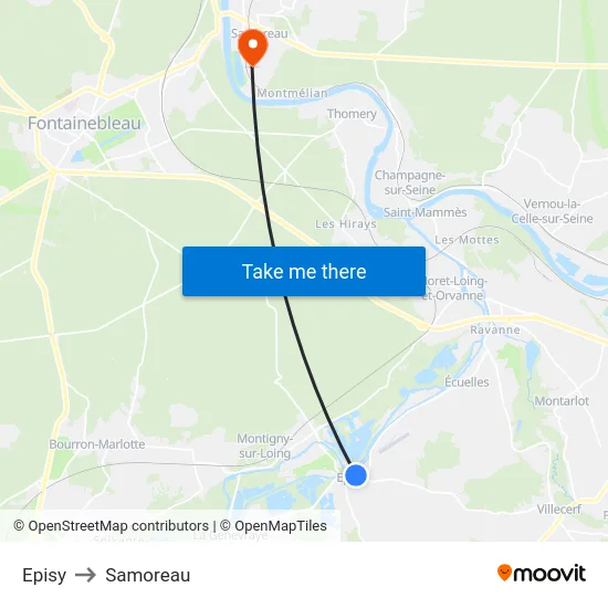 Episy to Samoreau map