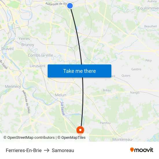 Ferrieres-En-Brie to Samoreau map