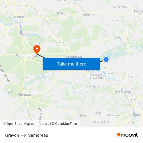 Gravon to Samoreau map