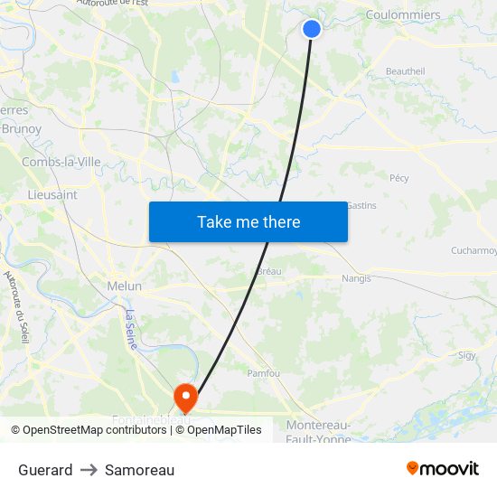 Guerard to Samoreau map