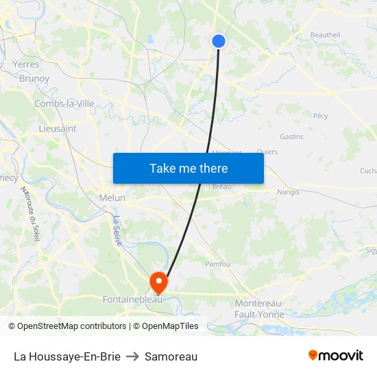 La Houssaye-En-Brie to Samoreau map