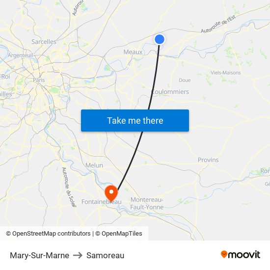 Mary-Sur-Marne to Samoreau map