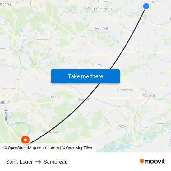 Saint-Leger to Samoreau map
