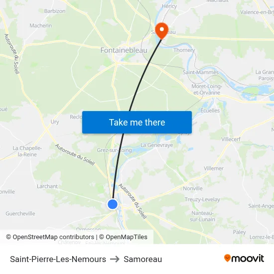 Saint-Pierre-Les-Nemours to Samoreau map