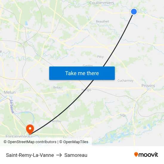 Saint-Remy-La-Vanne to Samoreau map