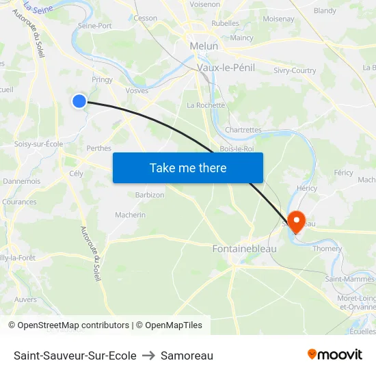 Saint-Sauveur-Sur-Ecole to Samoreau map