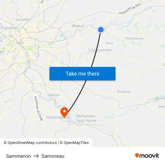 Sammeron to Samoreau map