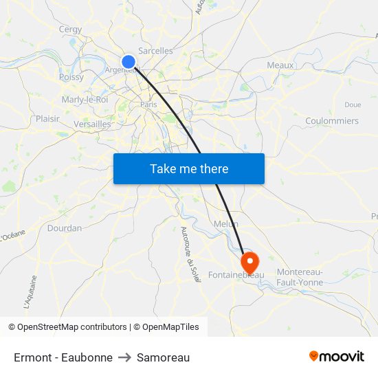 Ermont - Eaubonne to Samoreau map
