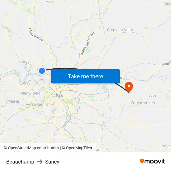 Beauchamp to Sancy map