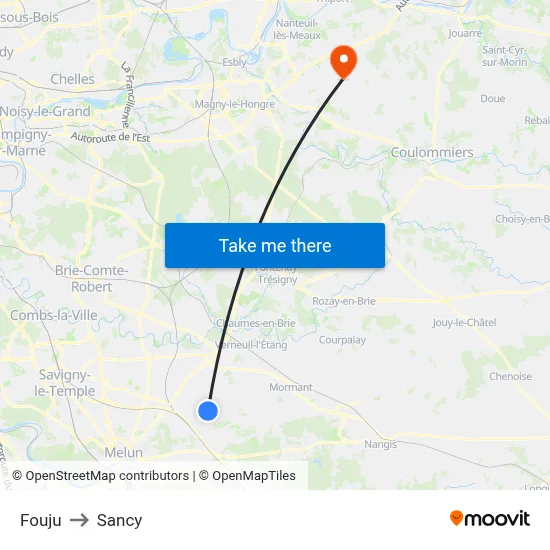 Fouju to Sancy map