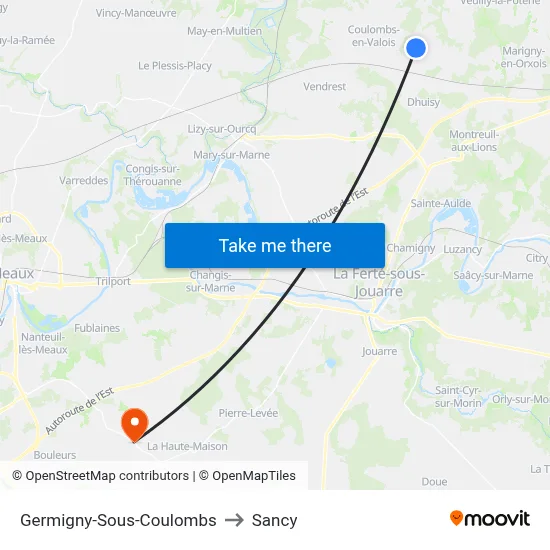 Germigny-Sous-Coulombs to Sancy map