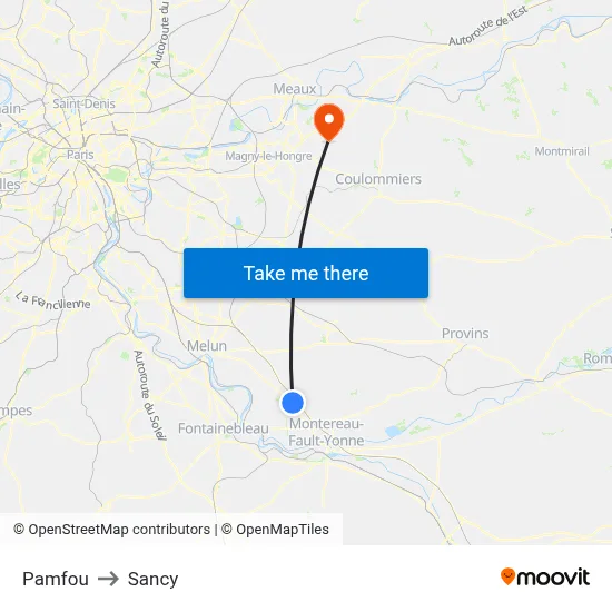 Pamfou to Sancy map
