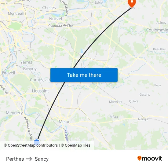 Perthes to Sancy map