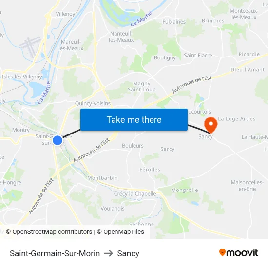 Saint-Germain-Sur-Morin to Sancy map