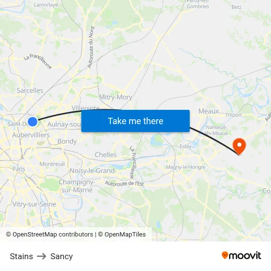 Stains to Sancy map