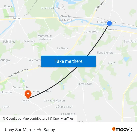 Ussy-Sur-Marne to Sancy map