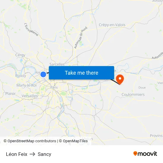Léon Feix to Sancy map