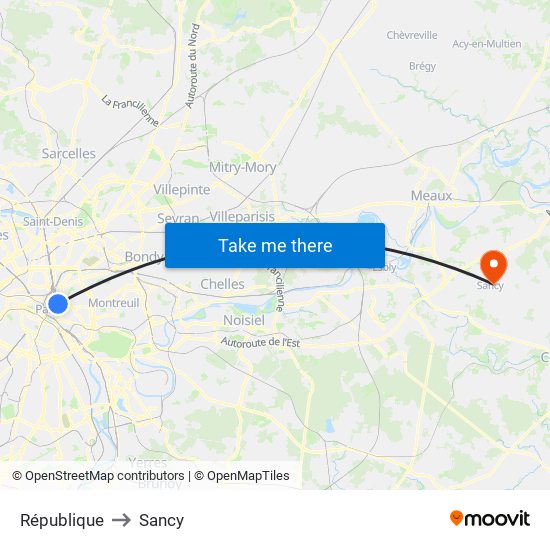 République to Sancy map