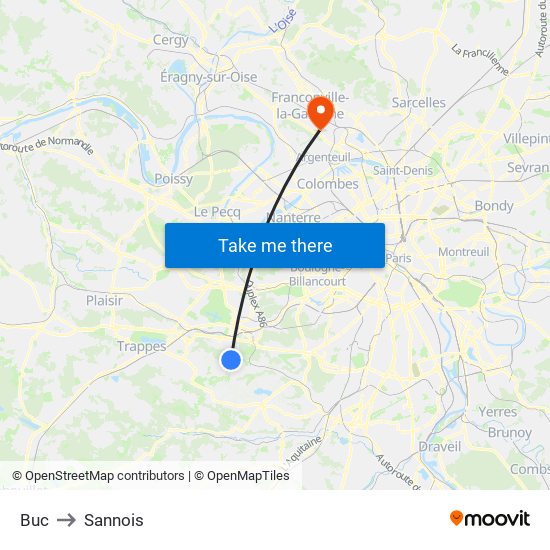 Buc to Sannois map