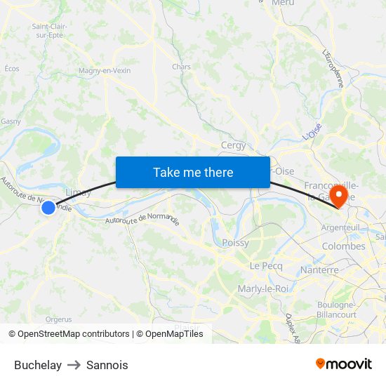 Buchelay to Sannois map