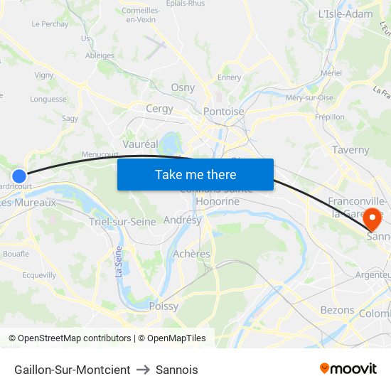 Gaillon-Sur-Montcient to Sannois map