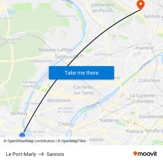 Le Port-Marly to Sannois map