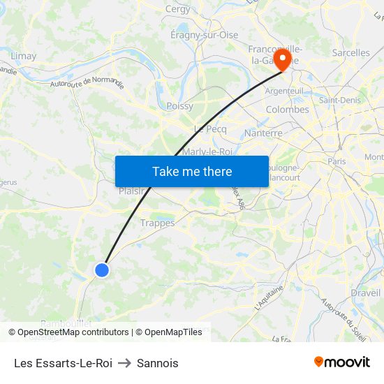 Les Essarts-Le-Roi to Sannois map
