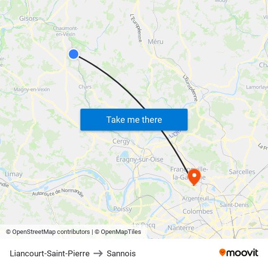 Liancourt-Saint-Pierre to Sannois map
