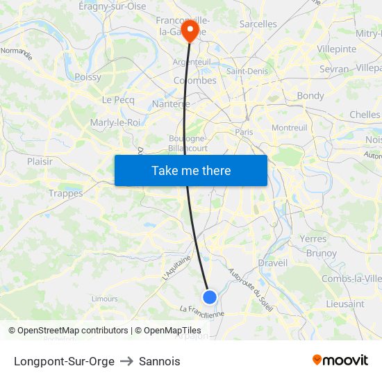 Longpont-Sur-Orge to Sannois map