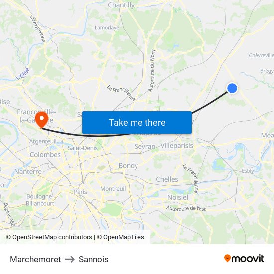Marchemoret to Sannois map