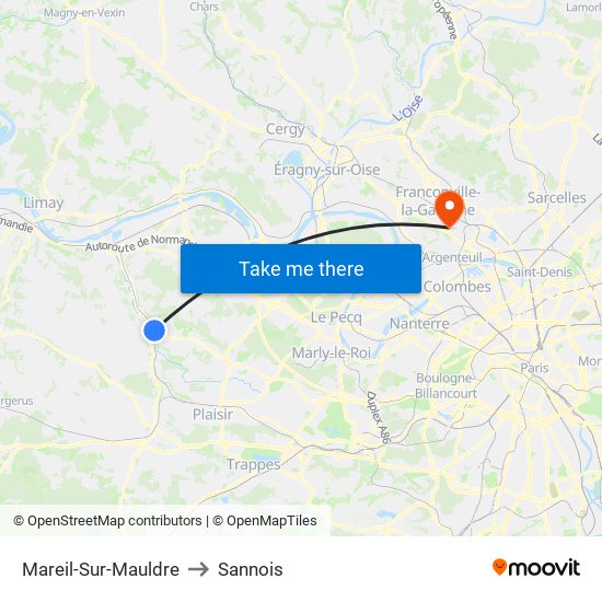 Mareil-Sur-Mauldre to Sannois map