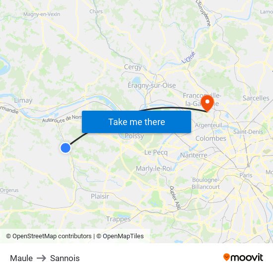 Maule to Sannois map